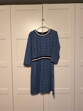 Draper James Navy Dress with Light Blue and Cream Polka Dots NWT sz XL